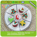 PVC packed Christmas Promotional Mini Eraser